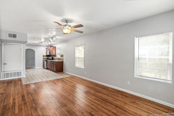 Empty room, Interior, Kitchen, Wood Texture Flooring
