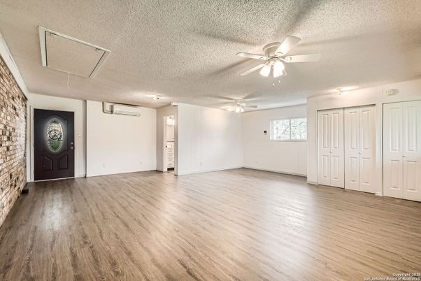 Empty room, Interior, Stone Walls, Wood Texture Flooring