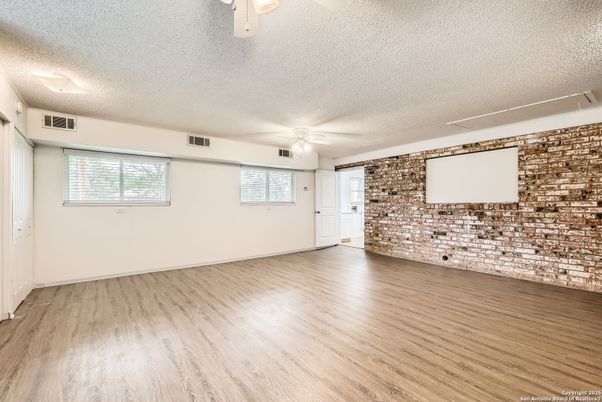 Empty room, Interior, Stone Walls, Wood Texture Flooring