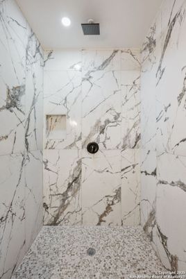 Bathroom, Interior, Marble Walls, Recessed Lighting