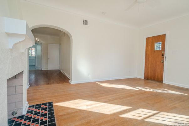 Empty room, Fireplace, Interior, Wood Texture Flooring