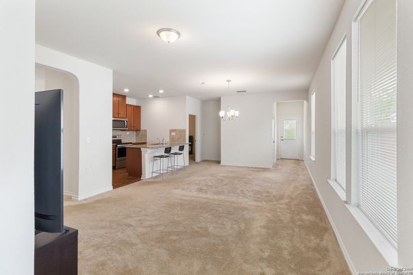 Chandelier, Empty room, Interior, Kitchen, Recessed Lighting