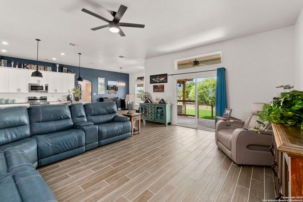 Interior, Kitchen, Living room, Pendant Lights, Recessed Lighting, Stainless Steel Appliances, Wood Texture Flooring