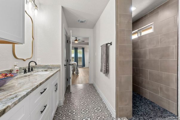 Bathroom, Dual Sink Vanities, Interior, Wood Texture Flooring