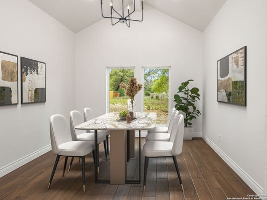 Chandelier, Dining room, Interior, Wood Texture Flooring