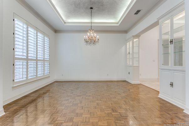 Chandelier, Empty room, Interior, Wood Texture Flooring