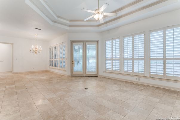 Chandelier, Empty room, Interior