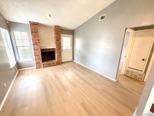Empty room, Fireplace, Interior, Wood Texture Flooring