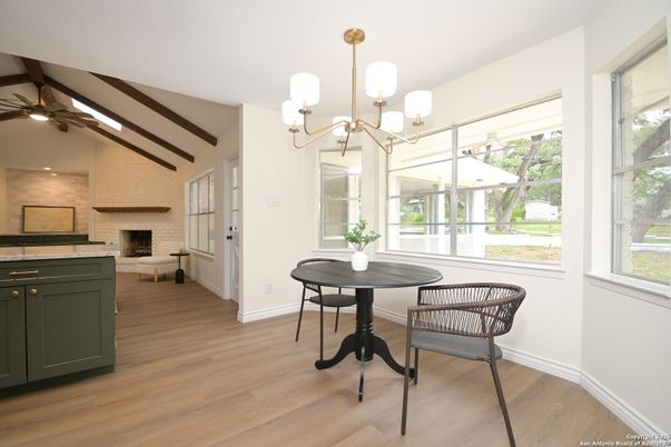 Chandelier, Fireplace, Interior, Stone Walls, Wooden Beams, Wood Texture Flooring