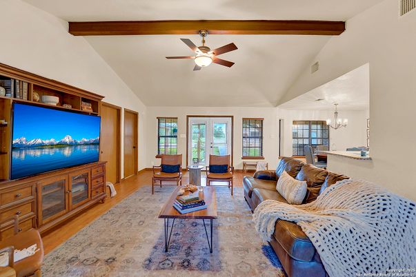 Chandelier, Dining room, Interior, Living room, Wooden Beams, Wood Texture Flooring
