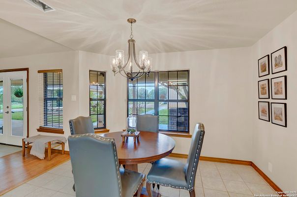 Chandelier, Dining room, Interior, Wood Texture Flooring