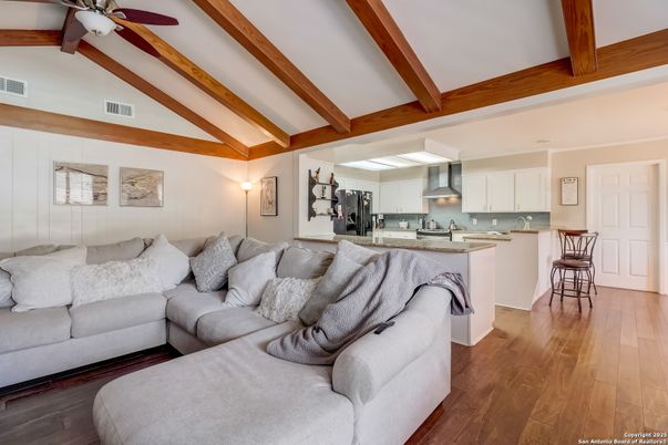 Interior, Kitchen, Living room, Wooden Beams, Wood Texture Flooring