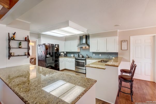 Interior, Kitchen, Stainless Steel Appliances, Wood Texture Flooring