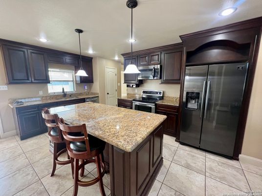 Interior, Kitchen, Pendant Lights, Recessed Lighting, Stainless Steel Appliances