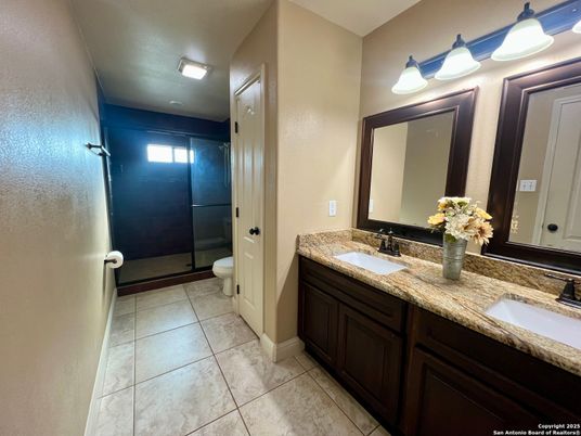 Bathroom, Dual Sink Vanities, Glass Shower, Interior