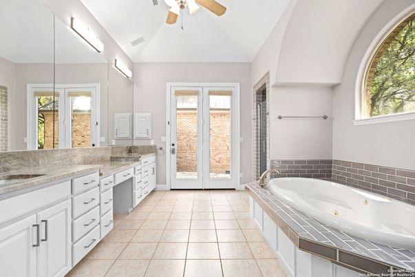 Bathroom, Dual Sink Vanities, Interior, Tile Countertops