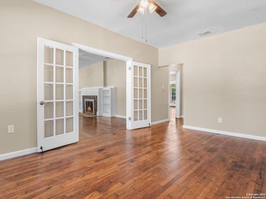Empty room, Fireplace, Interior, Wood Texture Flooring