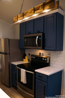 Interior, Kitchen, Stainless Steel Appliances, Wood Texture Flooring