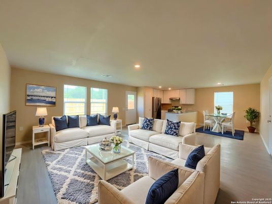 Dining room, Interior, Kitchen, Living room, Recessed Lighting, Stainless Steel Appliances, Wood Texture Flooring