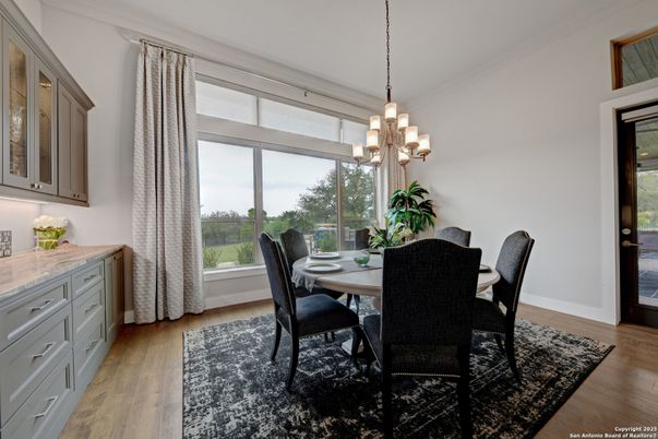 Chandelier, Dining room, Interior, Pendant Lights, Wood Texture Flooring