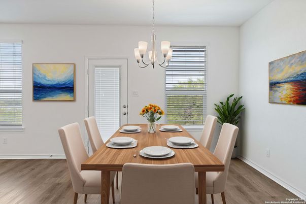 Chandelier, Dining room, Interior, Wood Texture Flooring