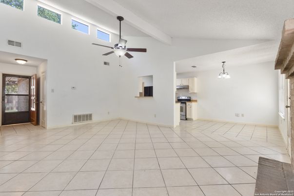 Empty room, Interior, Kitchen, Pendant Lights