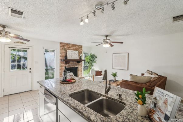 Fireplace, Interior, Kitchen, Stone Walls