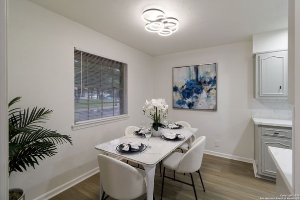 Dining room, Interior, Wood Texture Flooring