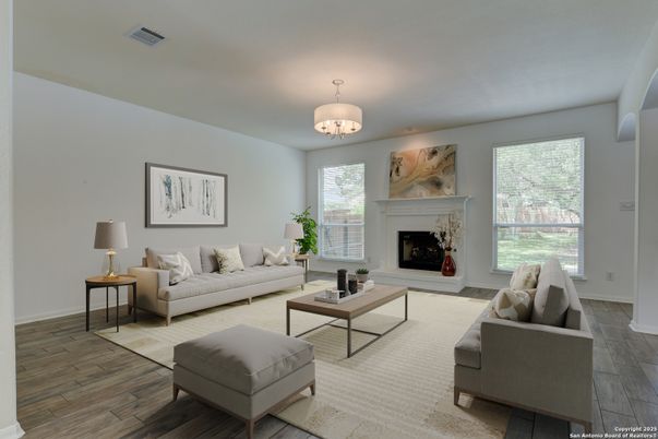 Chandelier, Fireplace, Interior, Living room, Wood Texture Flooring