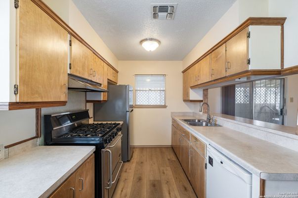 Interior, Kitchen, Wood Texture Flooring