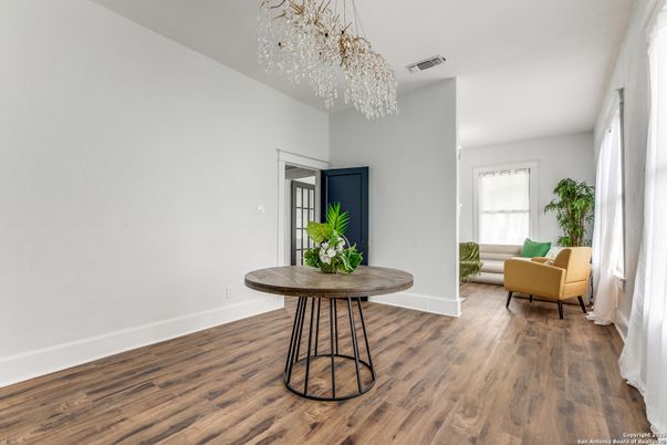 Chandelier, Interior, Wood Texture Flooring