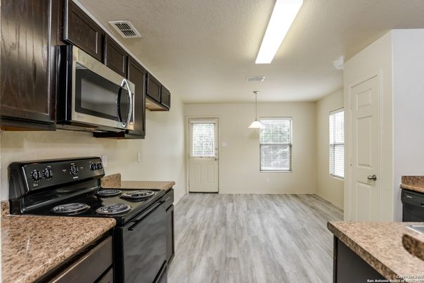 Interior, Kitchen, Pendant Lights, Wood Texture Flooring