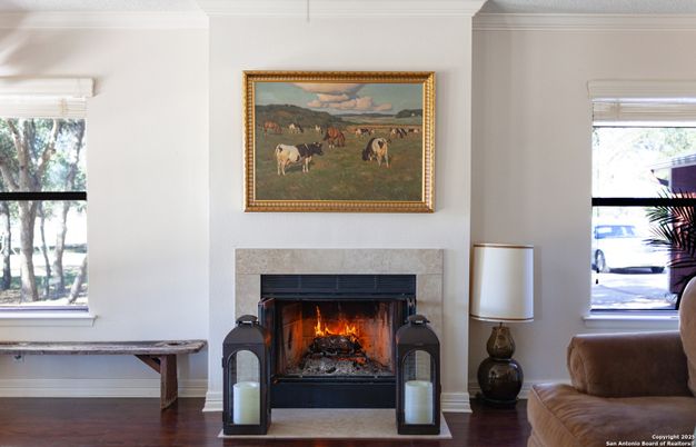 Fireplace, Interior, Wood Texture Flooring