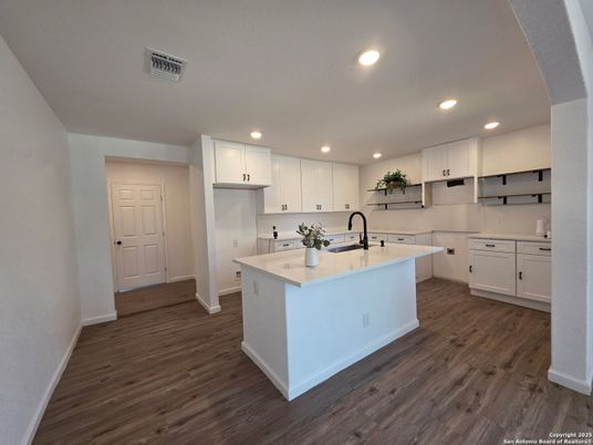 Interior, Kitchen, Recessed Lighting, Wood Texture Flooring
