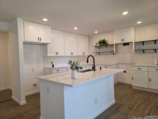 Interior, Kitchen, Recessed Lighting, Wood Texture Flooring