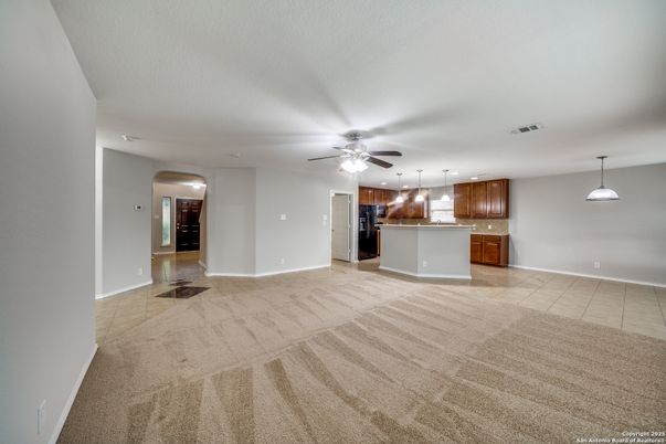 Empty room, Interior, Kitchen, Pendant Lights, Recessed Lighting
