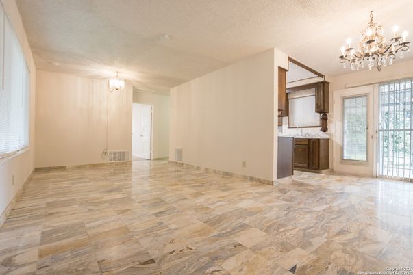 Chandelier, Empty room, Interior