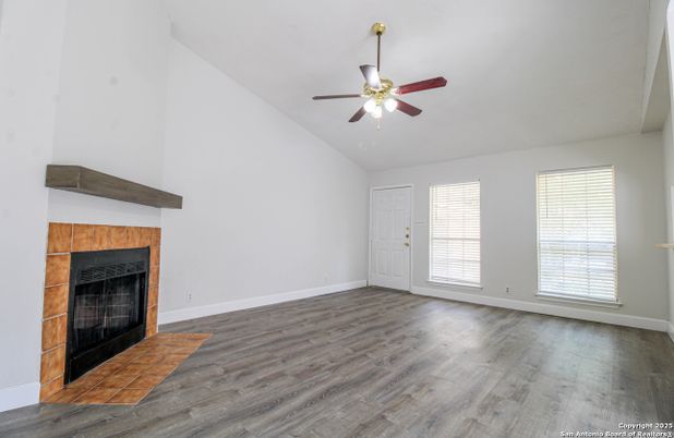 Empty room, Fireplace, Interior, Wood Texture Flooring