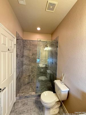 Bathroom, Glass Shower, Interior, Marble, Recessed Lighting