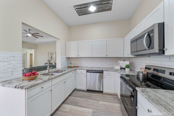Interior, Kitchen, Stainless Steel Appliances, Wood Texture Flooring