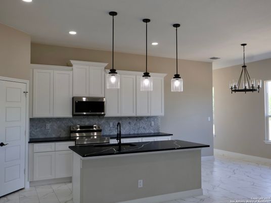 Interior, Kitchen, Marble, Pendant Lights, Recessed Lighting