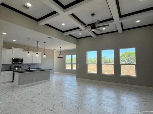 Interior, Kitchen, Marble, Pendant Lights, Recessed Lighting
