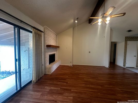 Empty room, Fireplace, Interior, Wood Texture Flooring