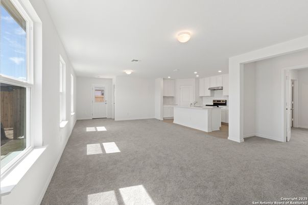 Empty room, Interior, Kitchen, Recessed Lighting, Stainless Steel Appliances