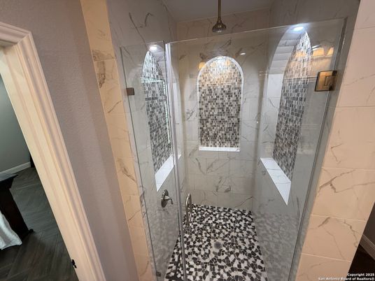 Bathroom, Glass Shower, Interior, Marble Walls