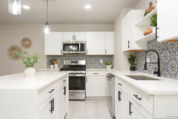 Interior, Kitchen, Pendant Lights, Recessed Lighting, Stainless Steel Appliances
