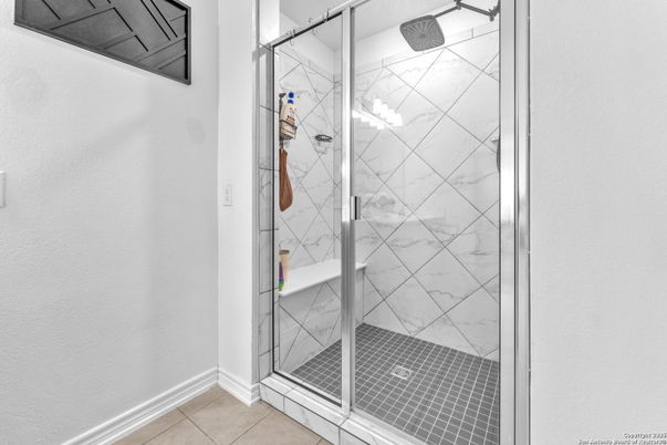 Bathroom, Glass Shower, Interior, Marble Walls