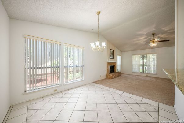 Chandelier, Empty room, Fireplace, Interior