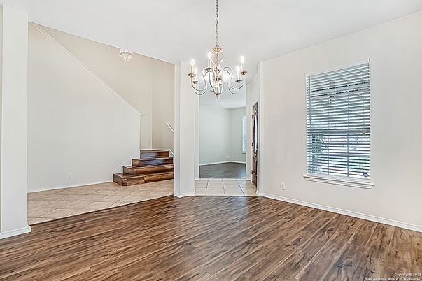 Chandelier, Empty room, Interior, Wood Texture Flooring