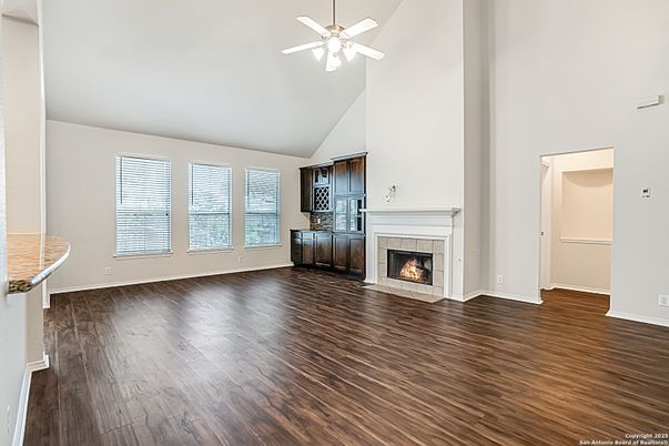 Empty room, Fireplace, Interior, Wood Texture Flooring
